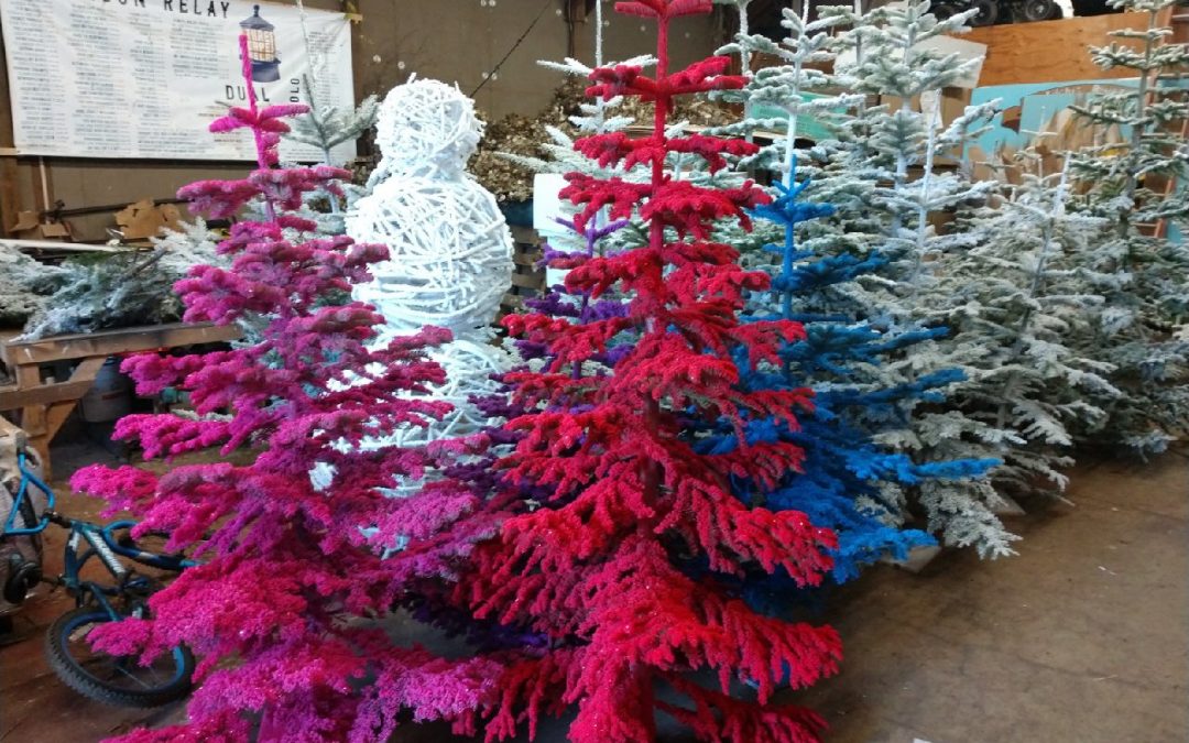 Have your Christmas trees professionally flocked by Oregon Coastal Flowers.